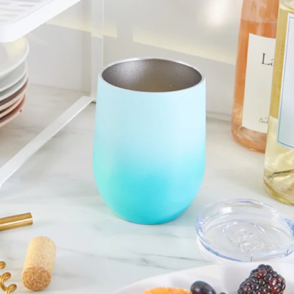 NWT Chic and Tonic CORAL SEA COLLECTION WINE TUMBLER - blue ombré